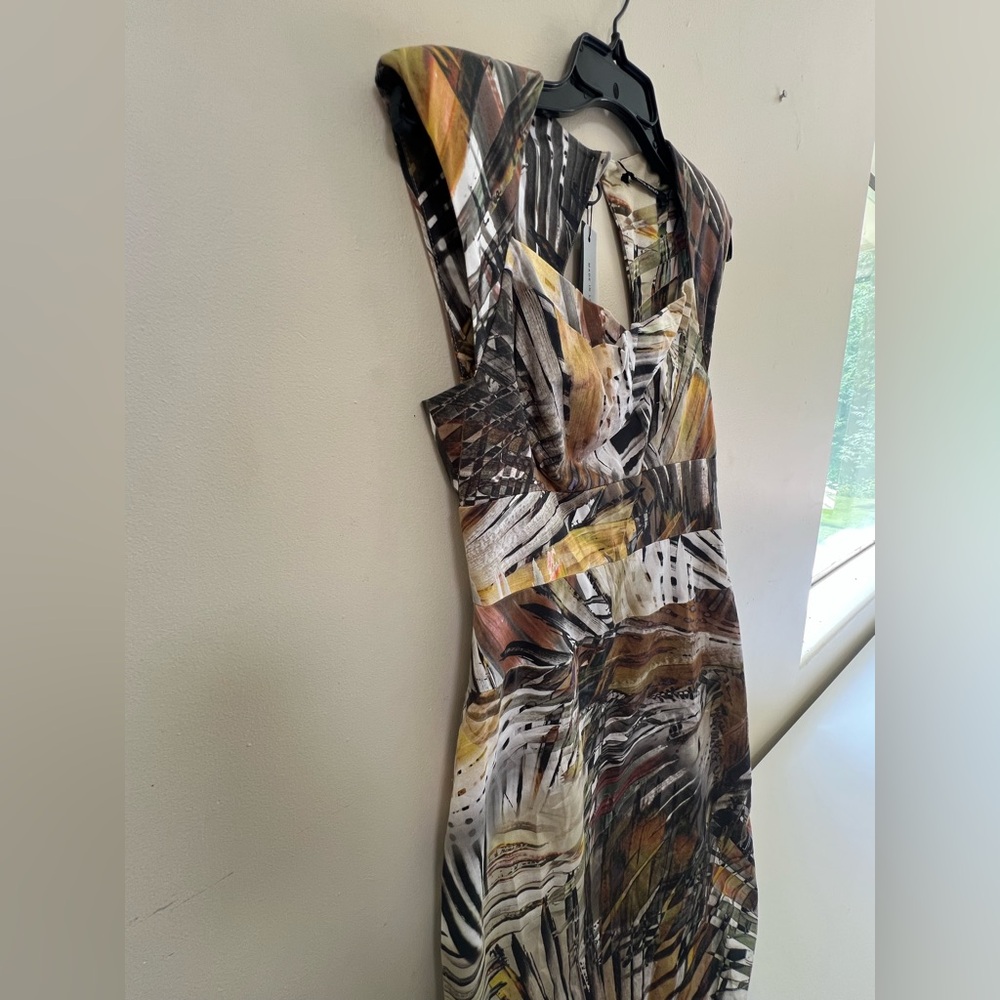 Black Halo Multicolor Abstract Print Dress - Picture 5 of 9